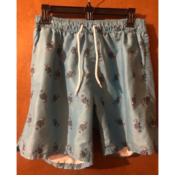 U.S Apparel Hula Girl Print Aqua Swim Trunks Boys Sz M - Picture 1 of 10